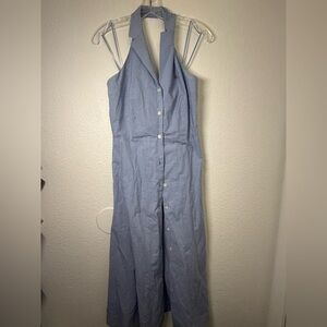 Ralph Lauren Strapless Halter Blue Dress